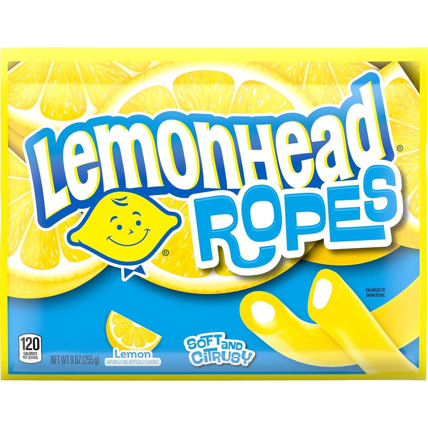 Lemonhead Ropes | Lemon, Tart and Citrusy | Soft and Chewy Candy | 9 oz