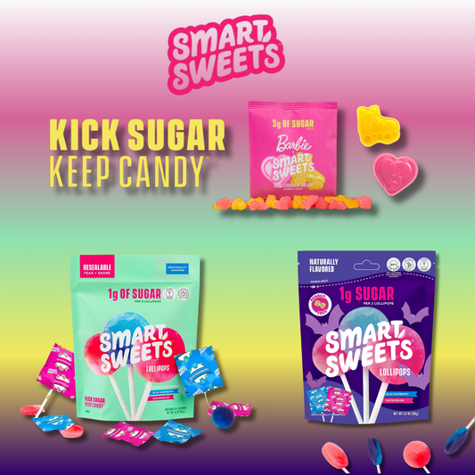 SmartSweets | Lollipops | Blue Raspberry & Watermelon and Halloween Version | Low Sugar & Calories