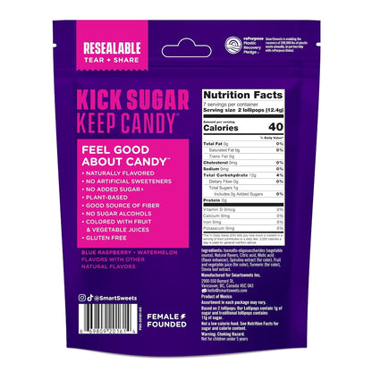 SmartSweets | Lollipops | Blue Raspberry & Watermelon and Halloween Version | Low Sugar & Calories