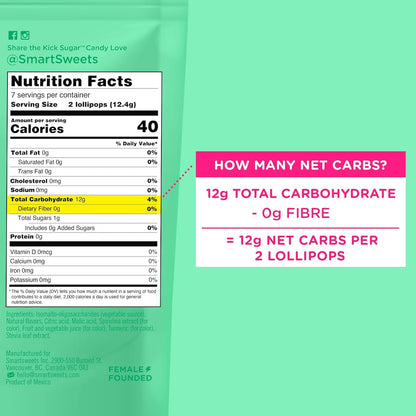 SmartSweets | Lollipops | Blue Raspberry & Watermelon and Halloween Version | Low Sugar & Calories