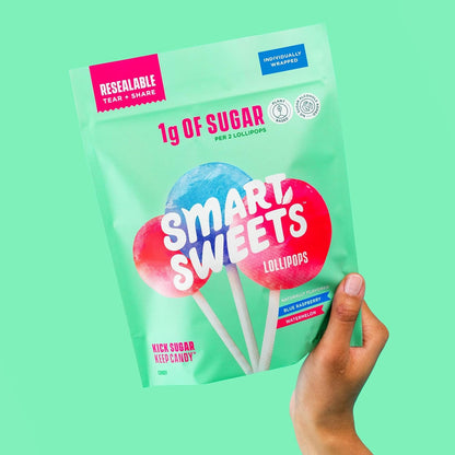 SmartSweets | Lollipops | Blue Raspberry & Watermelon and Halloween Version | Low Sugar & Calories