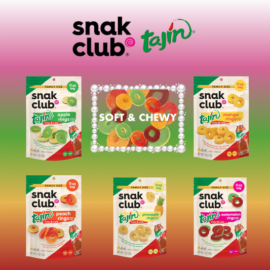 Snak Club | Rings | Sweet and Spicy Gummy Candy| Watermelon, Apple, Mango, Peach and Pineapple