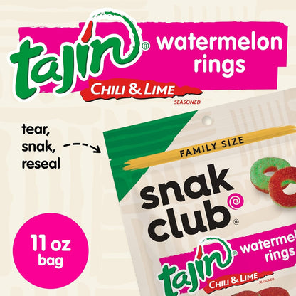 Snak Club | Rings | Sweet and Spicy Gummy Candy| Watermelon, Apple, Mango, Peach and Pineapple