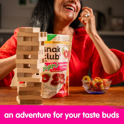 Snak Club | Rings | Sweet and Spicy Gummy Candy| Watermelon, Apple, Mango, Peach and Pineapple