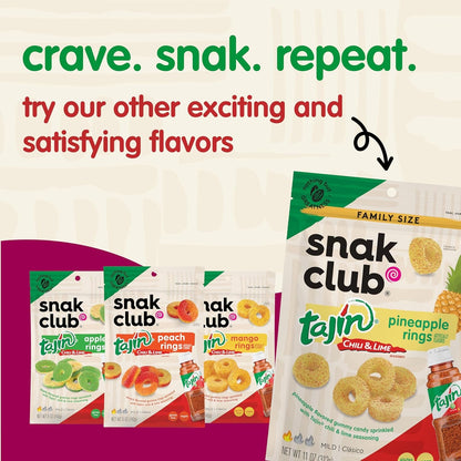 Snak Club | Rings | Sweet and Spicy Gummy Candy| Watermelon, Apple, Mango, Peach and Pineapple