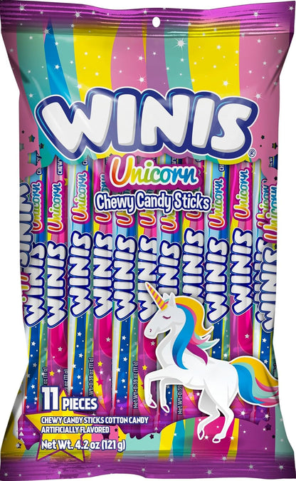 Winis Unicorn | Chewy Candy Swirl and Taffy Pops | Cotton-Candy Flavored