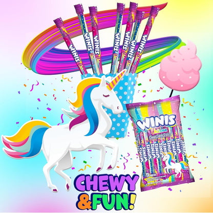 Winis Unicorn | Chewy Candy Swirl and Taffy Pops | Cotton-Candy Flavored