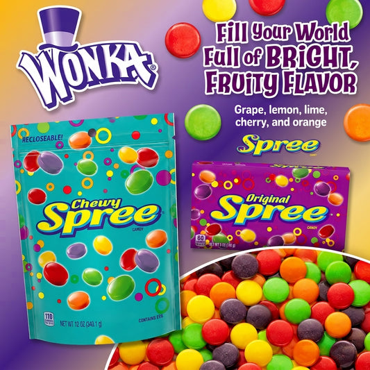 Wonka Spree | Original Hard Candy Resealable Bag and Theatre Box