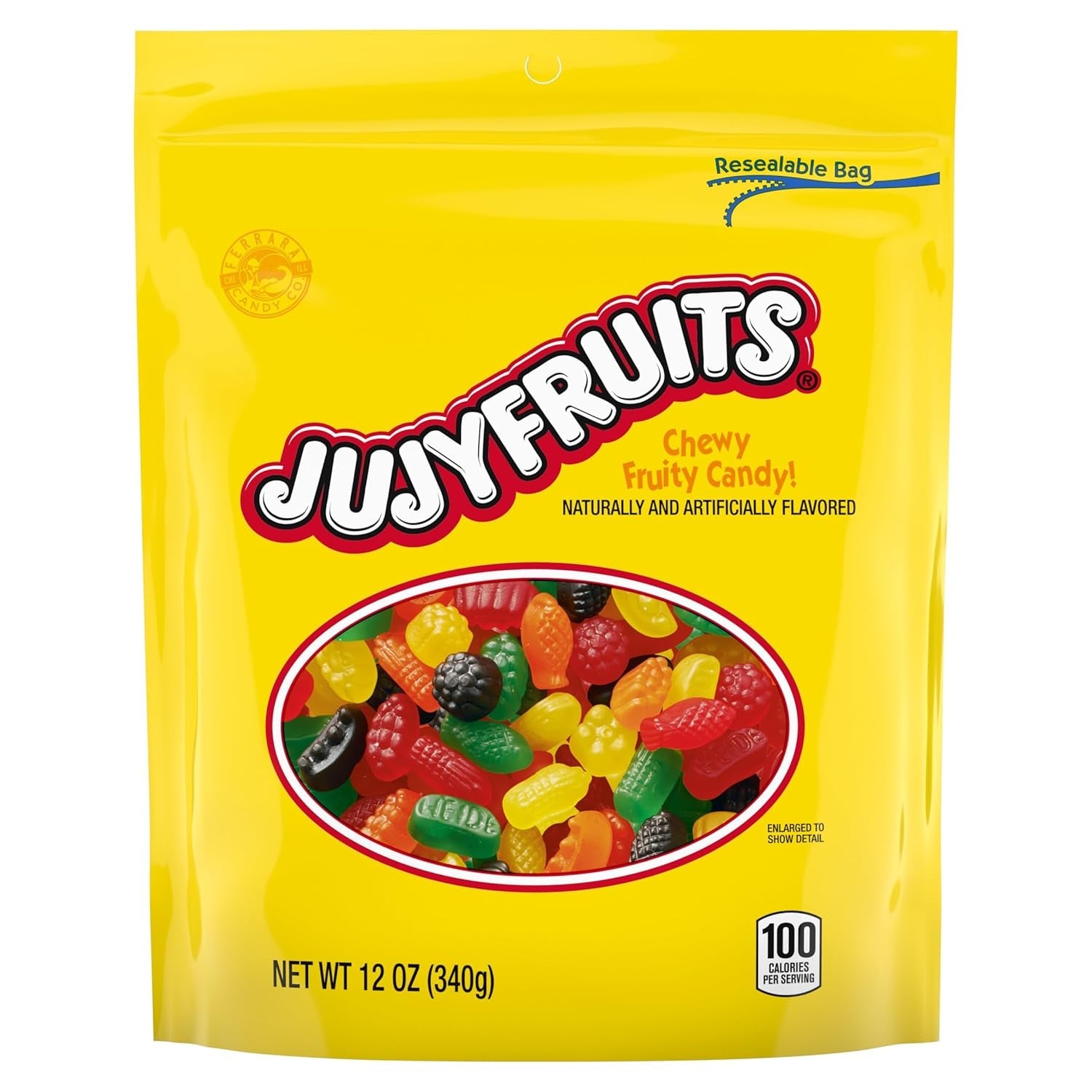 Wonka Juicyfruits | Assorted Gummy Candy | 12 oz Resealable Bag