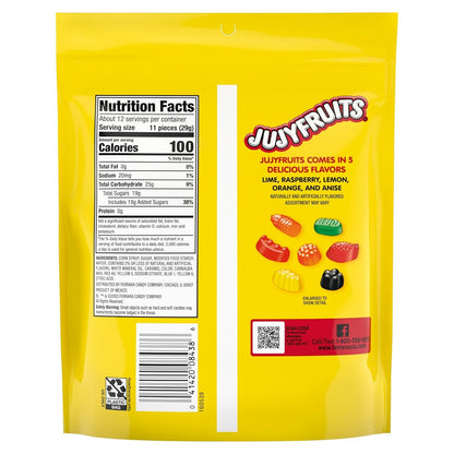 Wonka Juicyfruits | Assorted Gummy Candy | 12 oz Resealable Bag