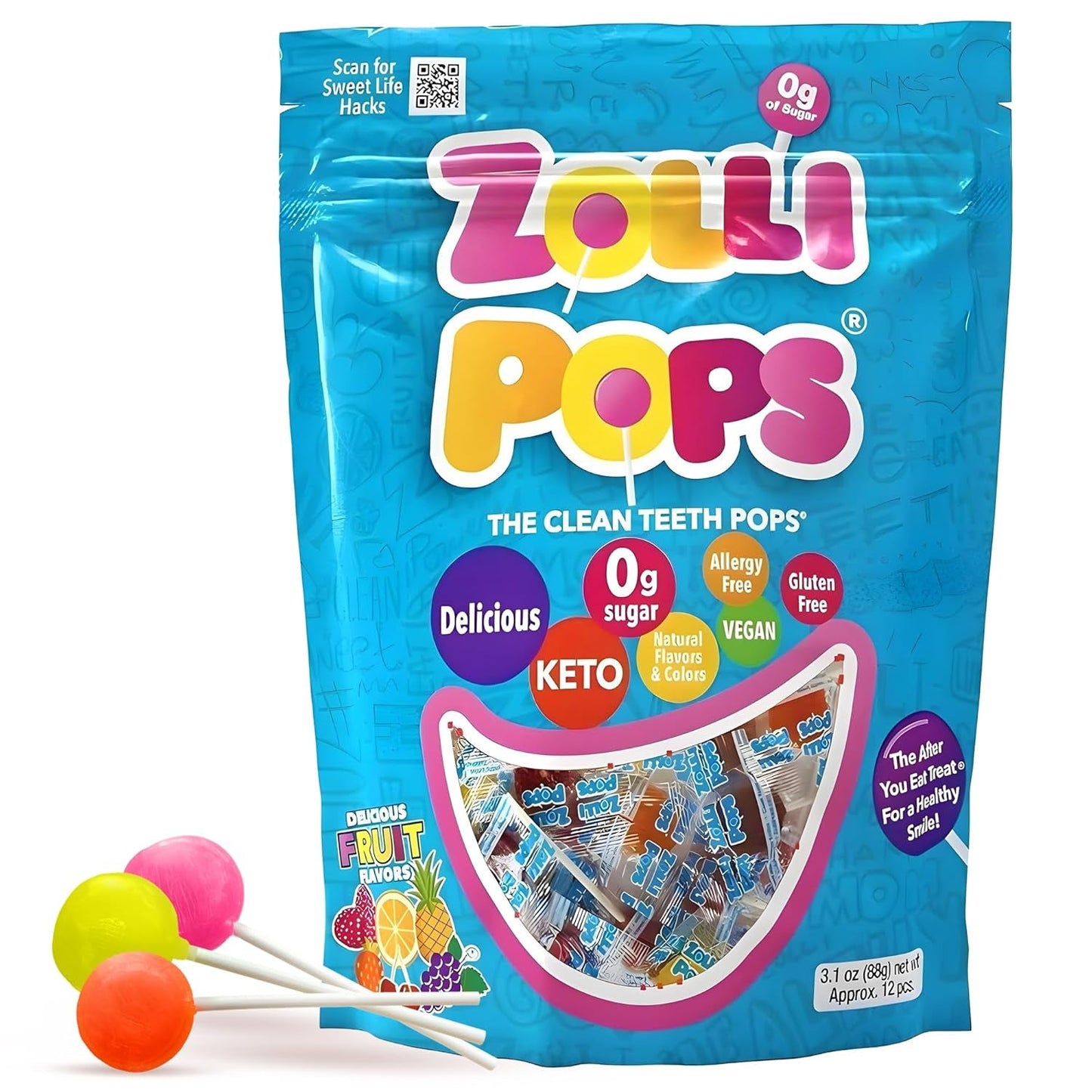 Zollipops | Clean Teeth Zolli Drops, Lollipops and Taffy | Sugar Free | Multi-Flavors