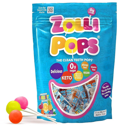 Zollipops | Clean Teeth Zolli Drops, Lollipops and Taffy | Sugar Free | Multi-Flavors
