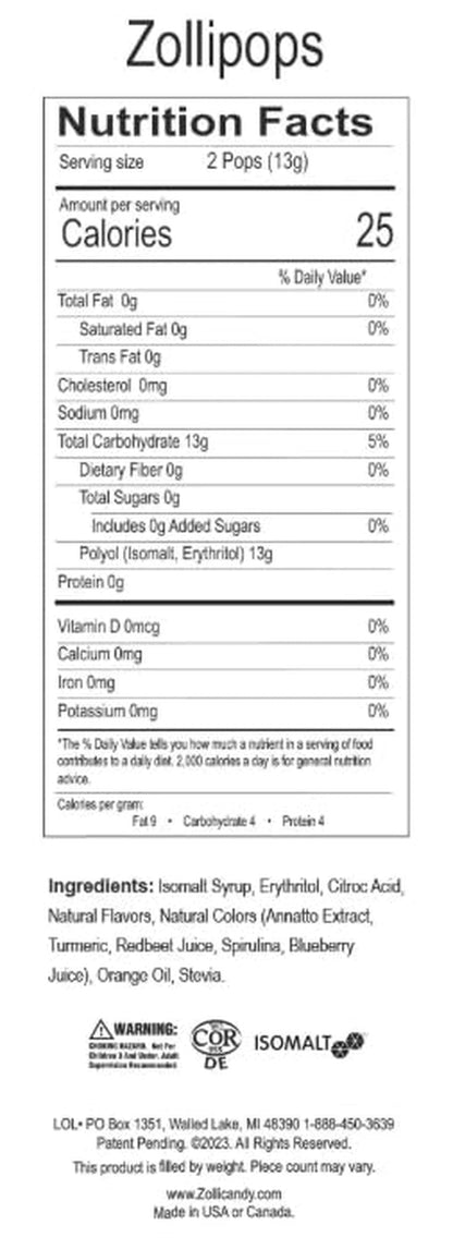 Zollipops | Clean Teeth Zolli Drops, Lollipops and Taffy | Sugar Free | Multi-Flavors