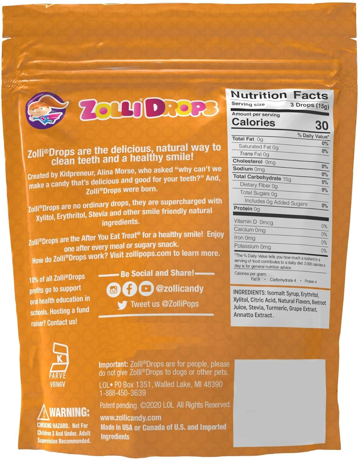 Zollipops | Clean Teeth Zolli Drops, Lollipops and Taffy | Sugar Free | Multi-Flavors