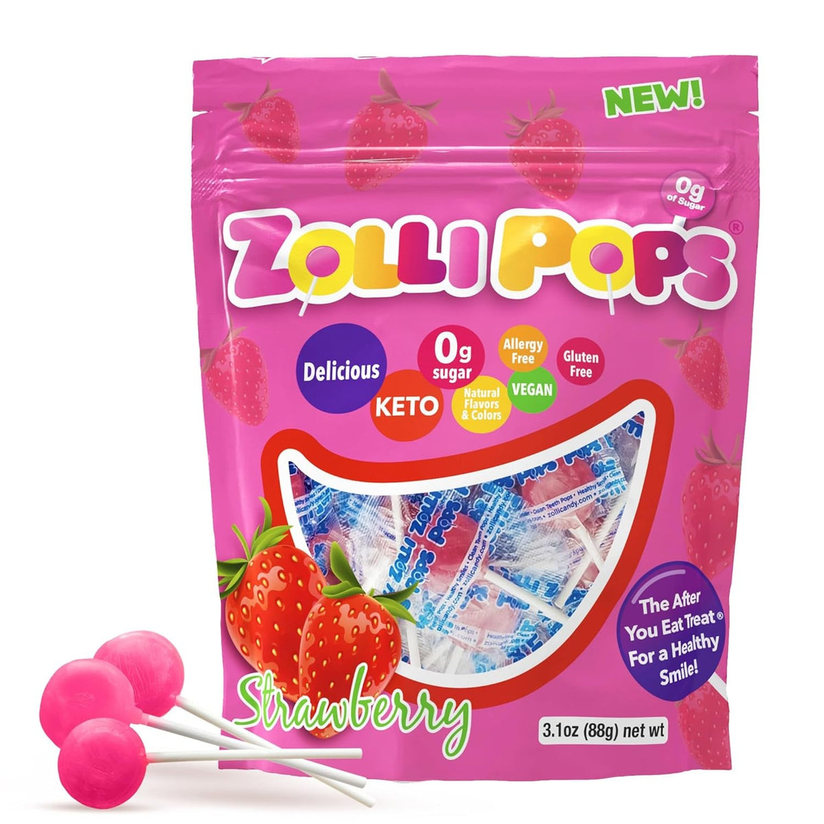 Zollipops | Clean Teeth Zolli Drops, Lollipops and Taffy | Sugar Free | Multi-Flavors