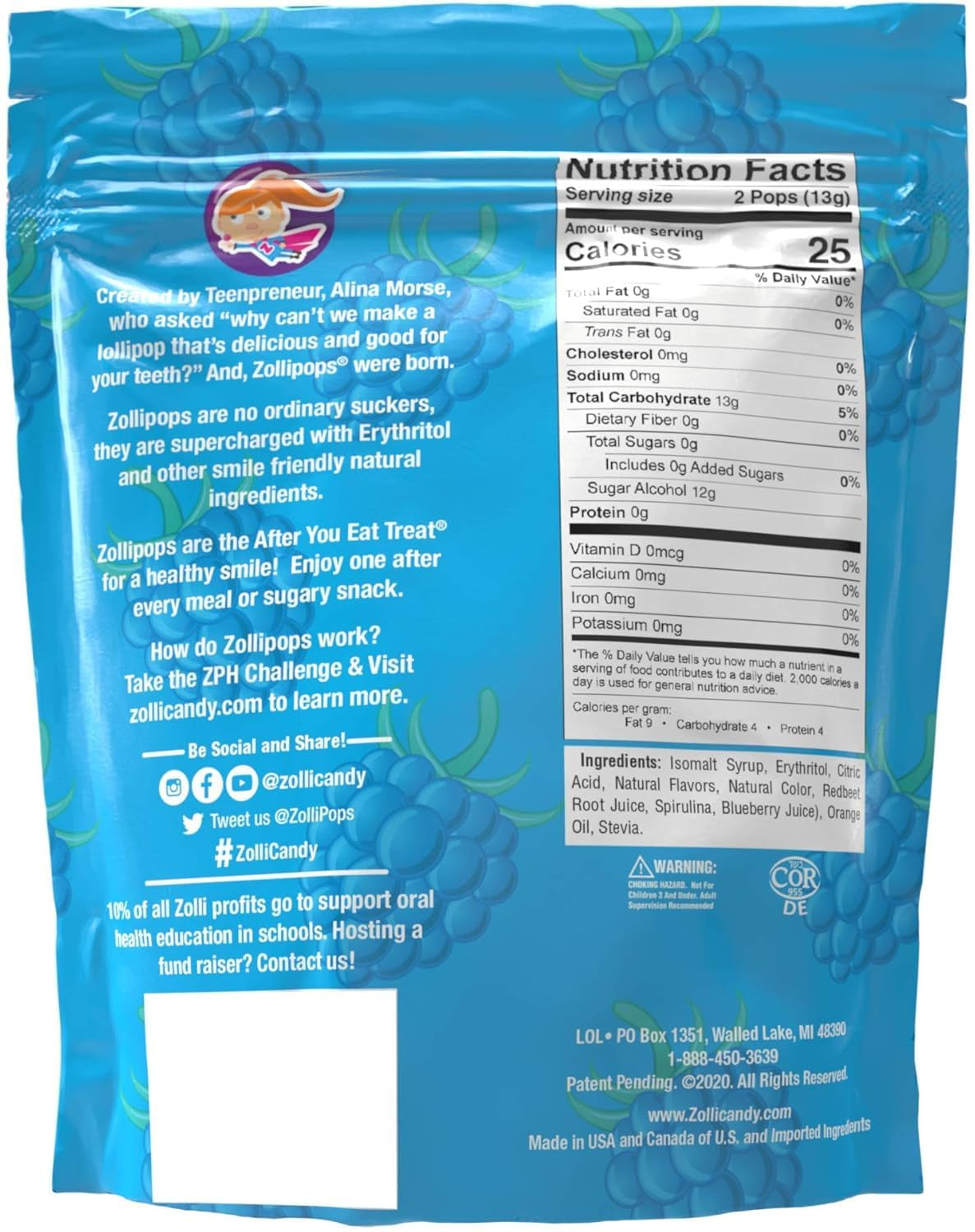 Zollipops | Clean Teeth Zolli Drops, Lollipops and Taffy | Sugar Free | Multi-Flavors